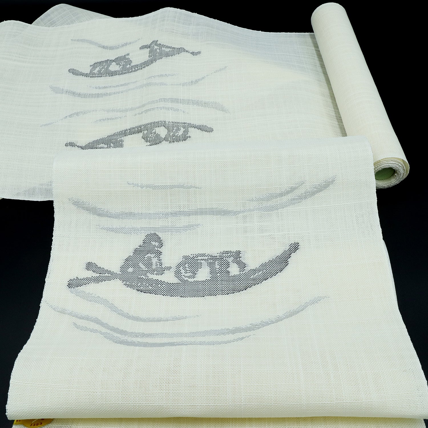 七野 本麻八寸名古屋帯 墨絵舟 – EMON