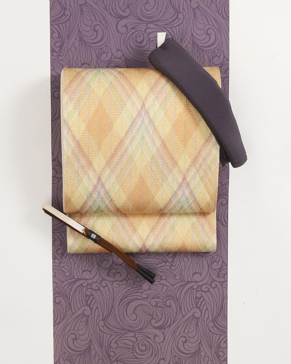 EMON MONTHLY】型染め小紋＋組帯コーディネートセット