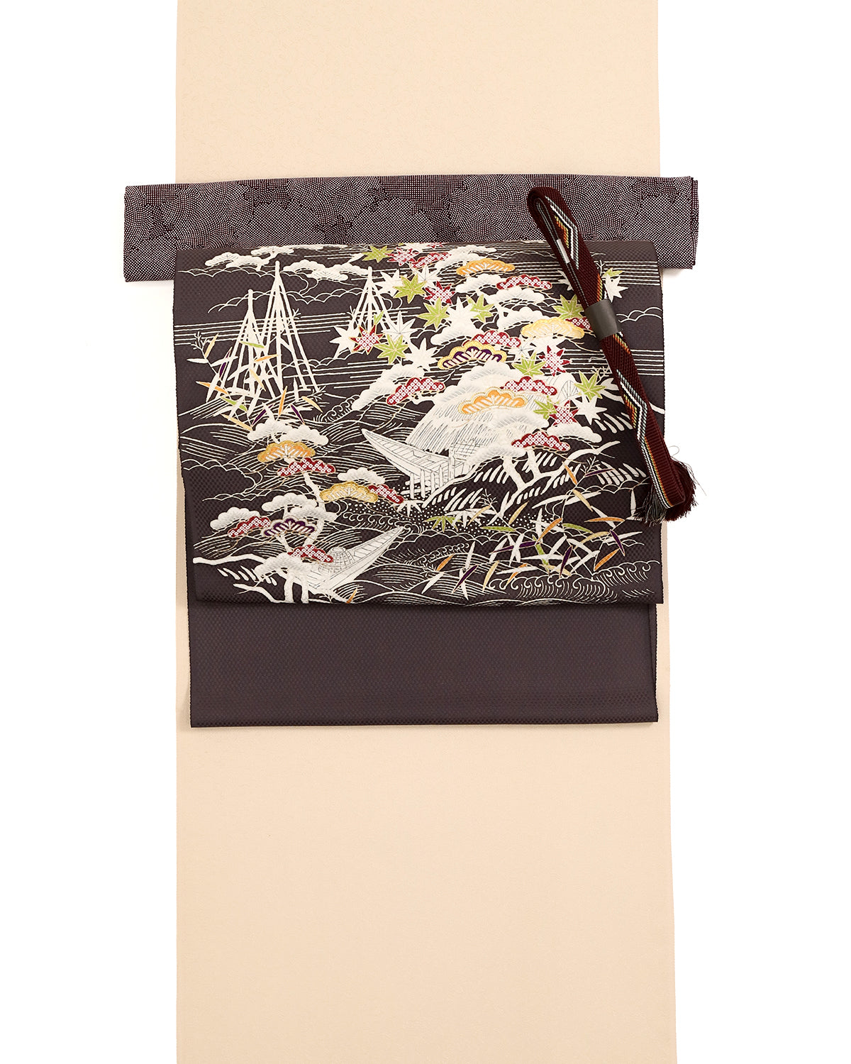 工芸染匠成謙本友禅染九寸名古屋帯御所解文様 – EMON