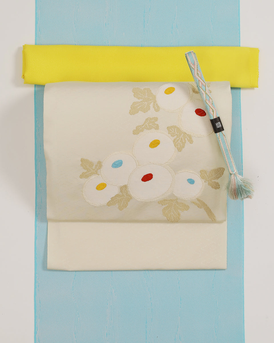 錦工芸九寸名古屋帯万寿菊文 – EMON