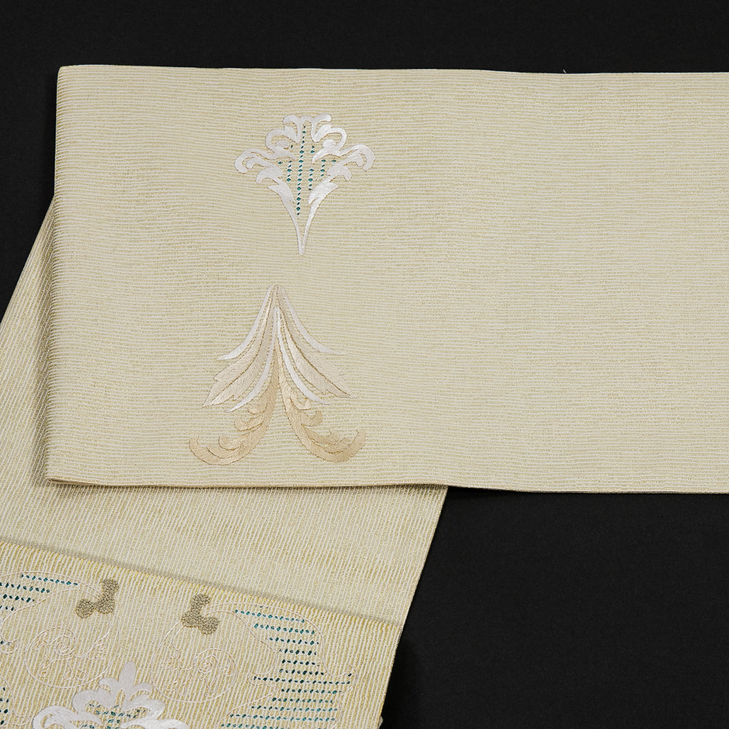 帯幅307cmおすすめ❤️正絹　袋帯　煉瓦×海老茶のバイカラー