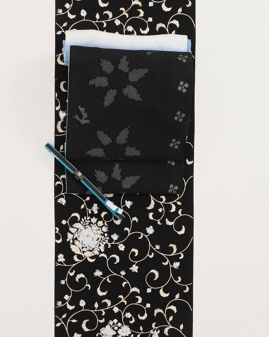 厳選◆未使用同然◆西陣浅田綴◆本綴れ◆爪織◆品質保証書付◆八寸寸名古屋帯◆379 EMONオリジナル】西陣浅田綴れ謹製八寸名古屋帯ジャワ更紗文