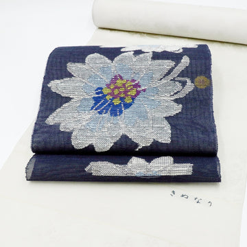 帯屋捨松<br>夏八寸名古屋帯<br>涼花文