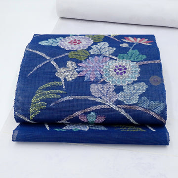 帯屋捨松<br>夏八寸名古屋帯<br>金剛秋草文