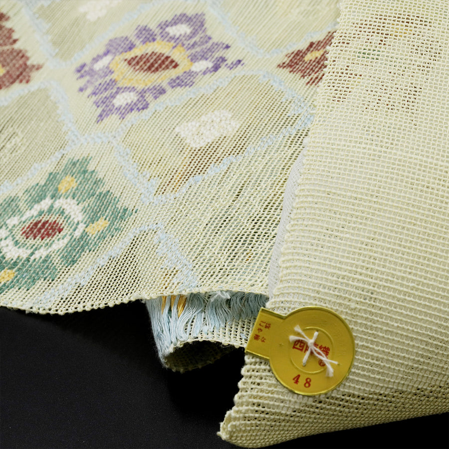 帯屋捨松<br>夏八寸名古屋帯<br>ペルシャ菱文