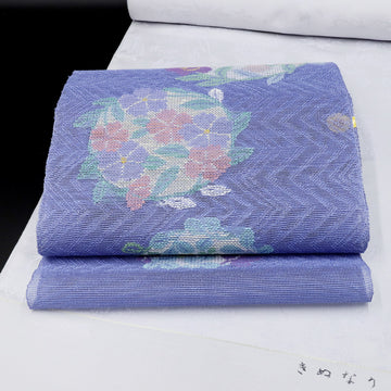 帯屋捨松<br>夏八寸名古屋帯<br>古今花丸文