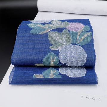 帯屋捨松<br>夏八寸名古屋帯<br>紫陽花文