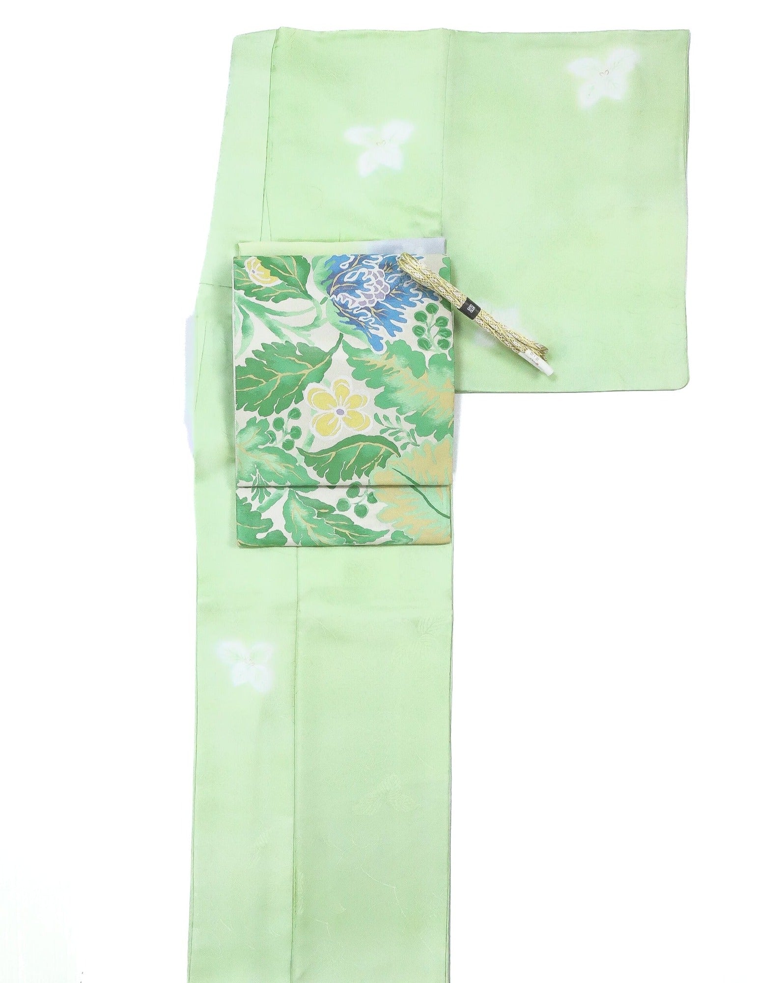 【織匠 万勝】 絹100% 腎組網紐染文様 青草(1322) 定価693000円 帯＜織匠 万勝＞ – EMON