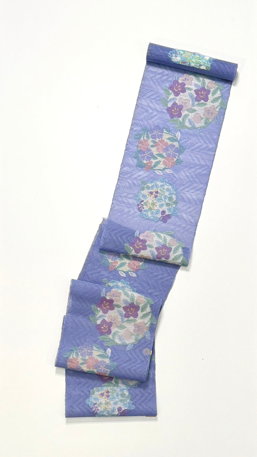 帯屋捨松<br>夏八寸名古屋帯<br>古今花丸文