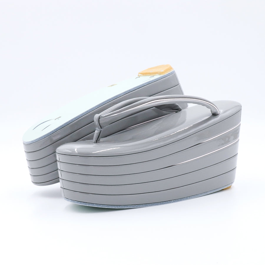 アゲ草履 5分5枚<br>グレー×桜色 （M・Lサイズ）