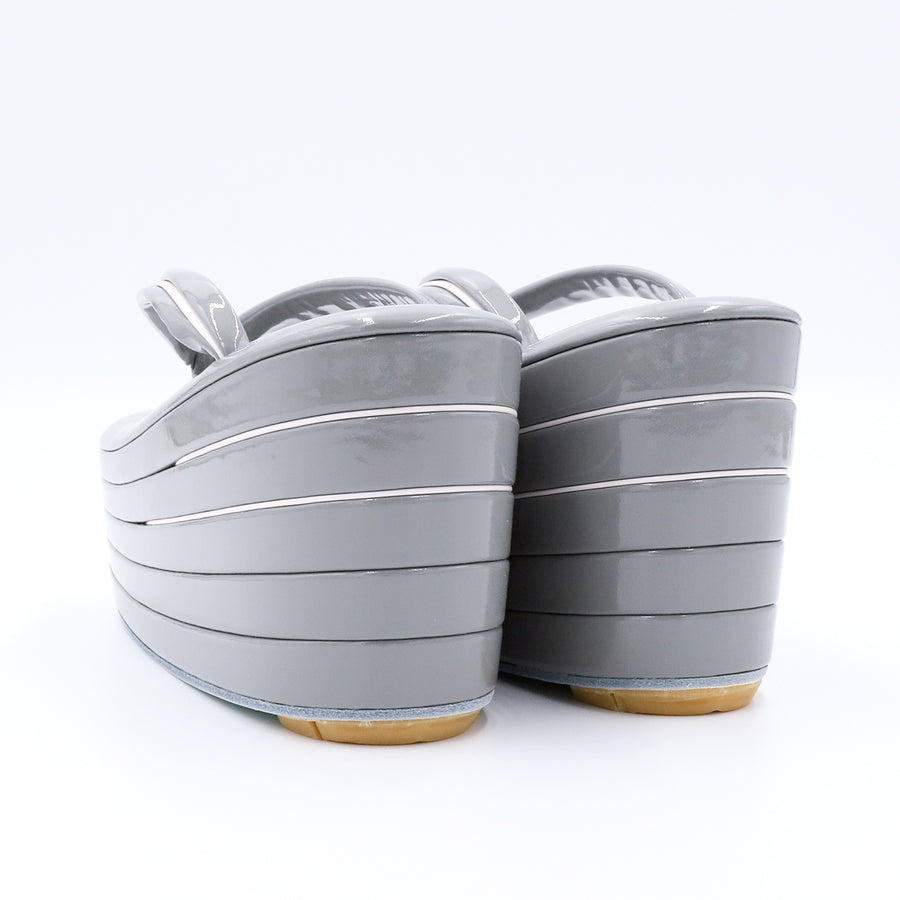 アゲ草履 5分5枚<br>グレー×桜色 （M・Lサイズ）