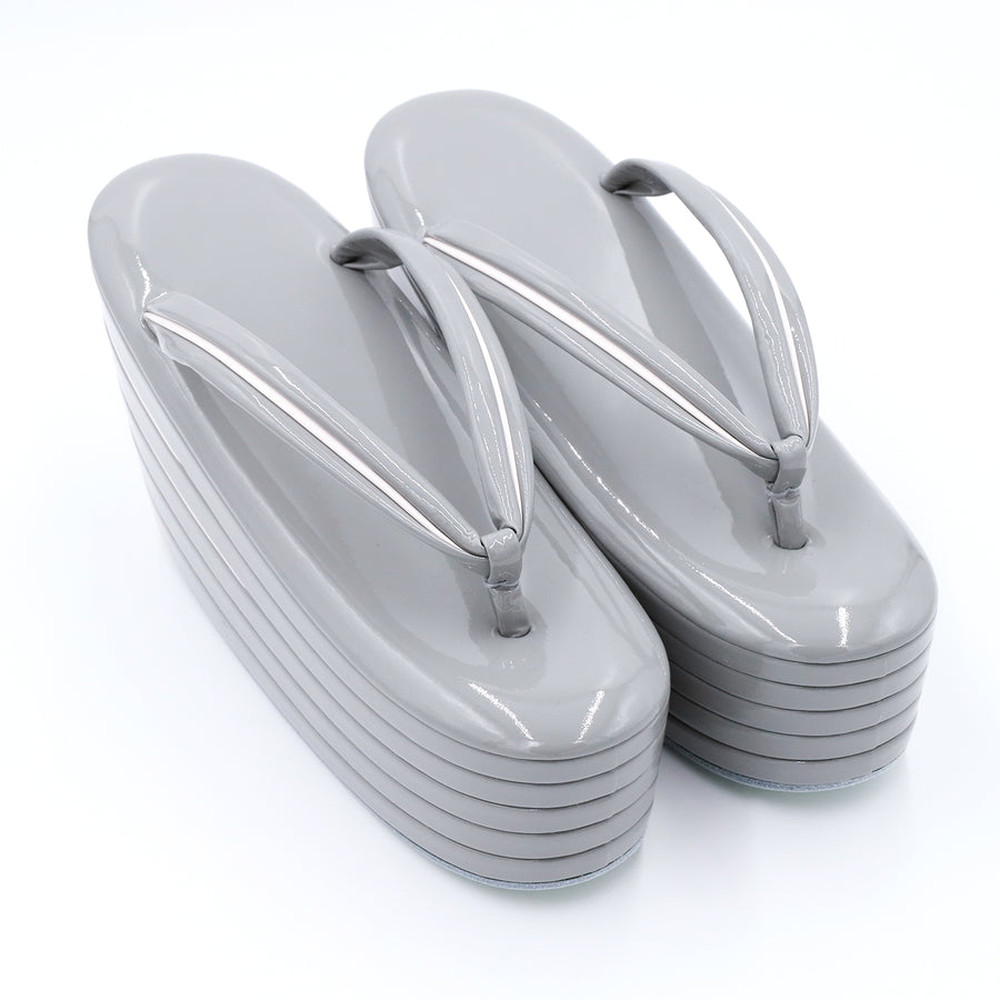 アゲ草履 5分5枚<br>グレー×桜色 （M・Lサイズ）