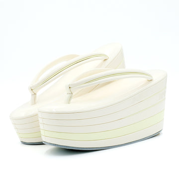 アゲ草履 5分5枚<br>鳥の子色×クリーム<br>（Mサイズ）