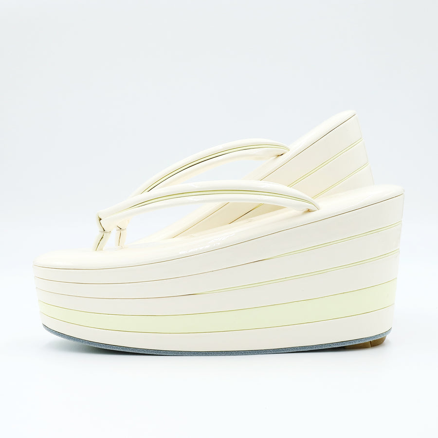 アゲ草履 5分5枚<br>鳥の子色×クリーム<br>（Mサイズ）