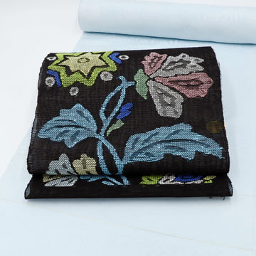 帯屋捨松<br>夏八寸名古屋帯<br>ガレリアの花