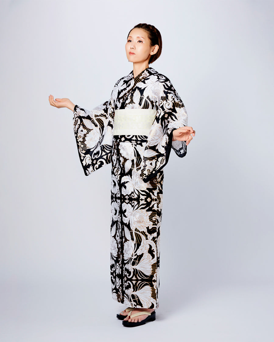 ギミック　グランジ　地雷　Gothic 浴衣　KIMONO Gothic Cross Print Yukata Set – NoGenki