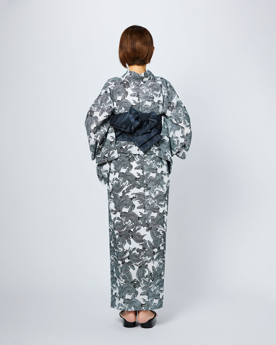 新品未使用　浴衣　金魚　ブラック 浴衣「 金魚 KINGYO」黒 – EMON