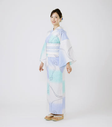 浴衣「古典回帰」水 空色