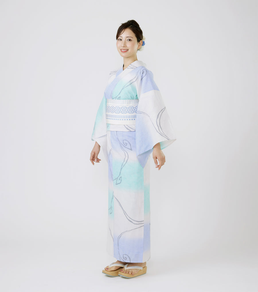 浴衣「古典回帰」水 空色