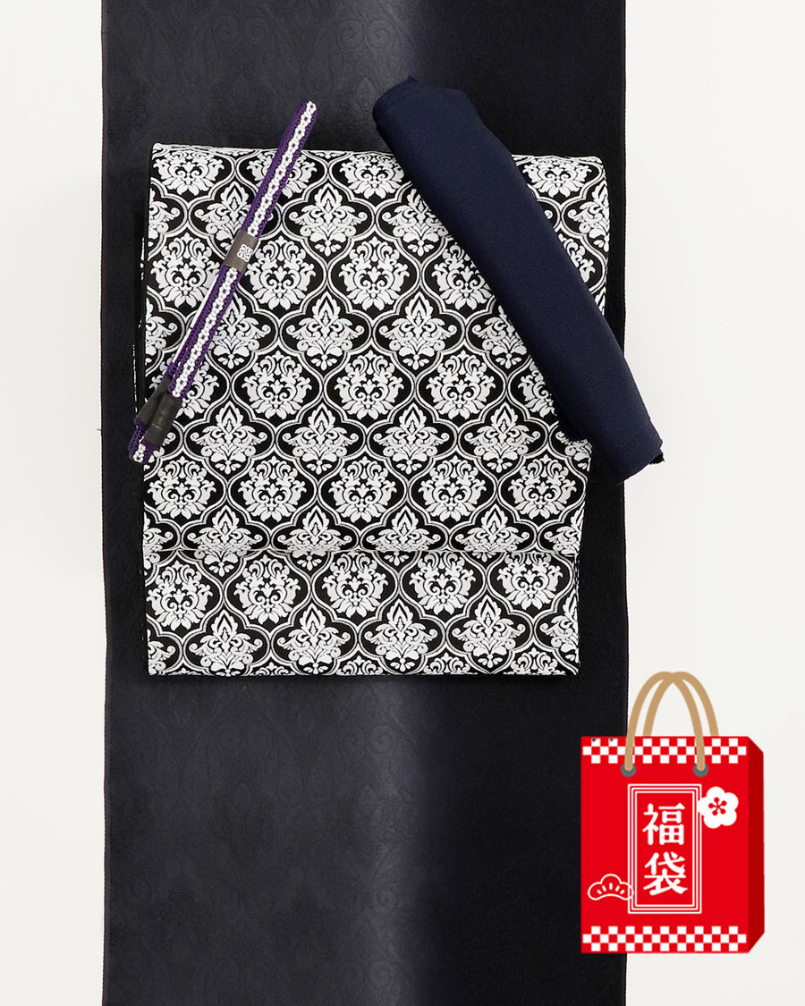 福袋】皇室献上本舗“寿光織”謹製縦暈し加工着尺コーディネートセット