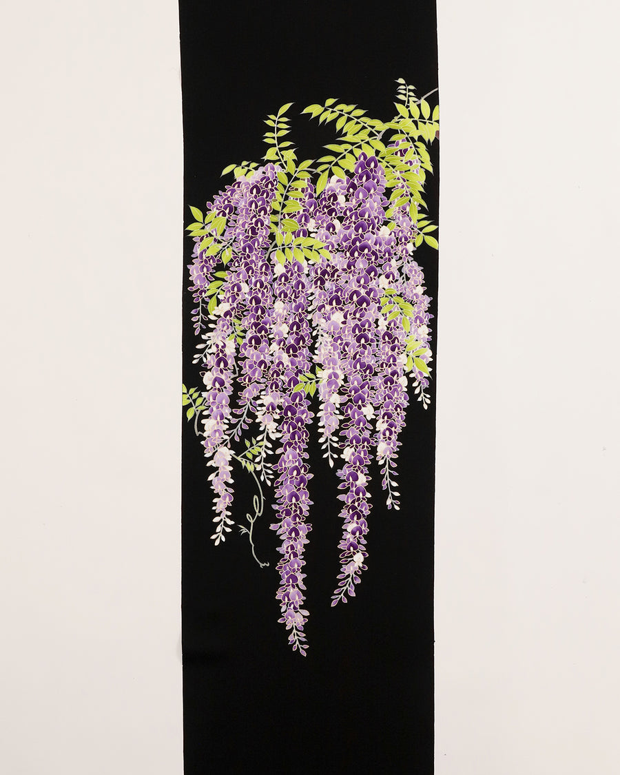 工芸染匠成謙塩瀬本友禅染名古屋帯藤花 – EMON