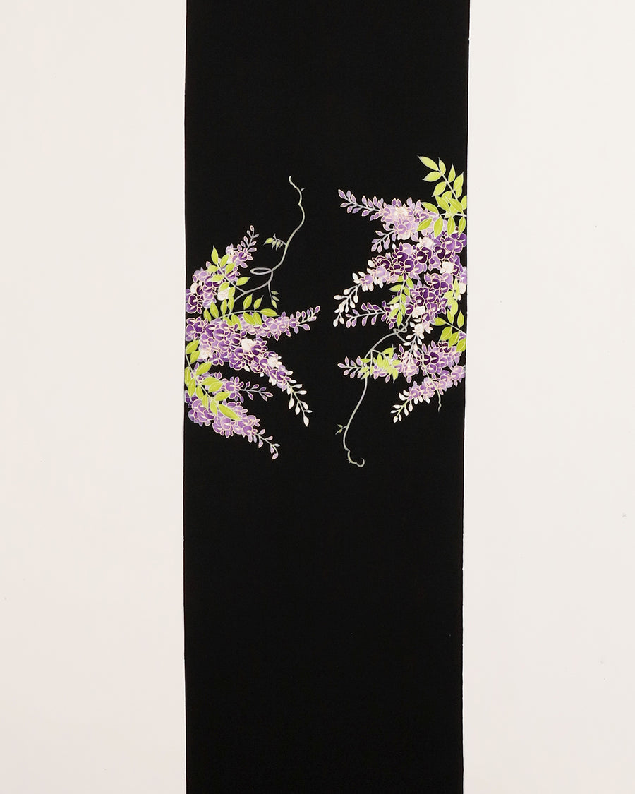 工芸染匠成謙塩瀬本友禅染名古屋帯藤花 – EMON