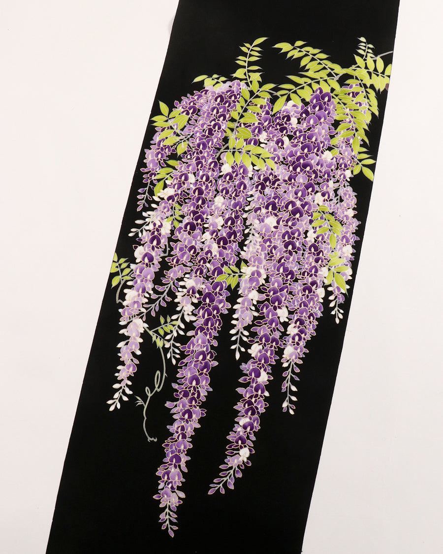 工芸染匠成謙塩瀬本友禅染名古屋帯藤花 – EMON