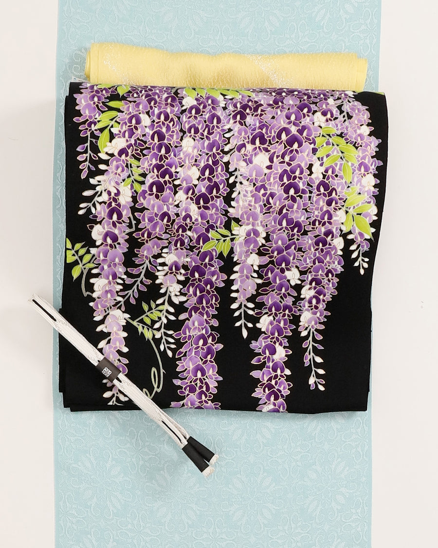 工芸染匠成謙塩瀬本友禅染名古屋帯藤花 – EMON