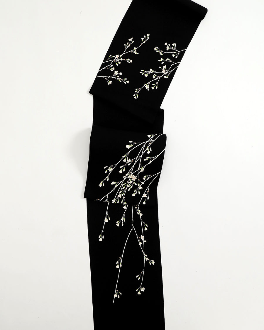 工芸染匠成謙塩瀬本友禅染名古屋帯枝垂れ桜 – EMON