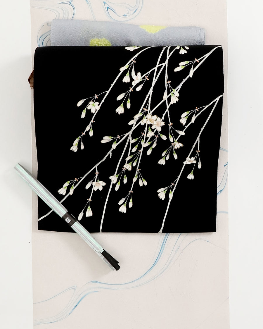 工芸染匠成謙塩瀬本友禅染名古屋帯枝垂れ桜 – EMON