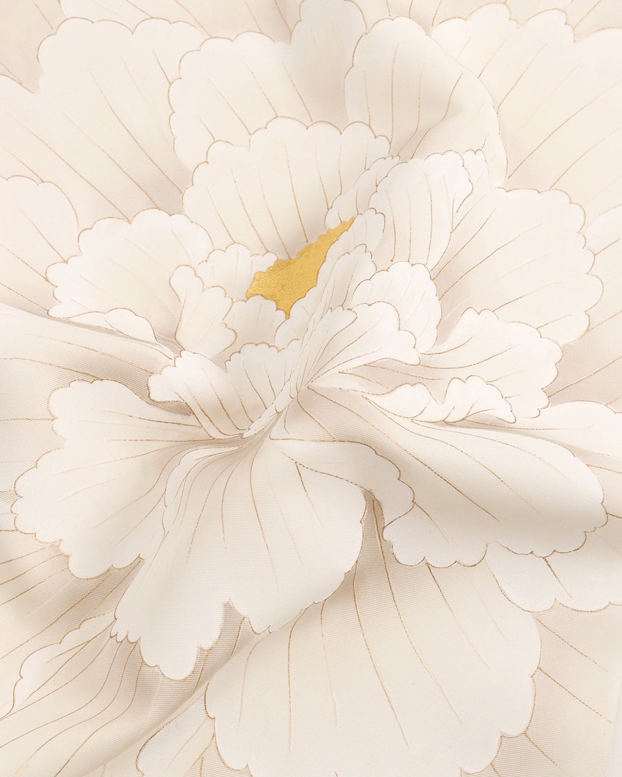 工芸染匠成謙塩瀬本友禅染名古屋帯大輪牡丹 – EMON