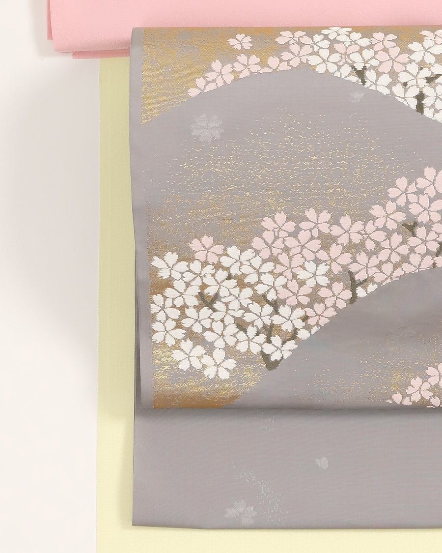 錦工芸九寸名古屋帯遠山桜 – EMON