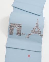 加賀友禅<br>手描き九寸名古屋帯<br>田嶋秀之 作「巴里（Paris）」