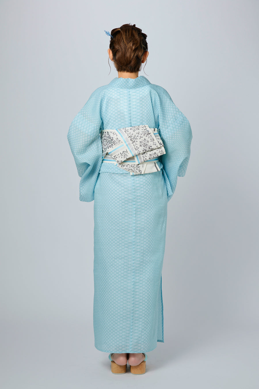 伊勢型写し浴衣「七宝繋ぎ」瓶覗